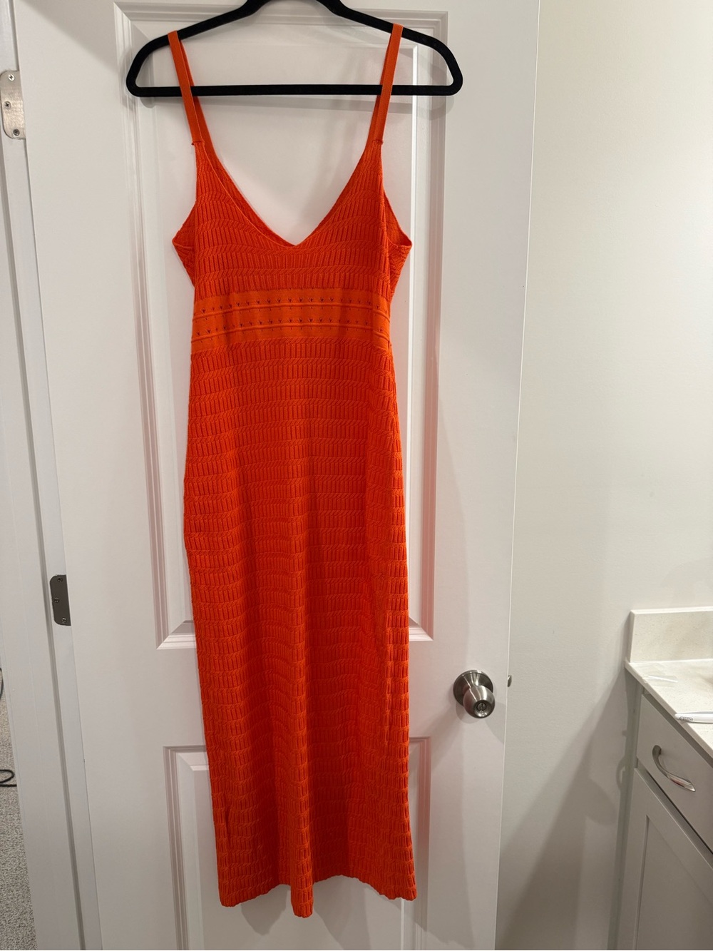SHEIN Orange Sleeveless Knit Maxi Dress